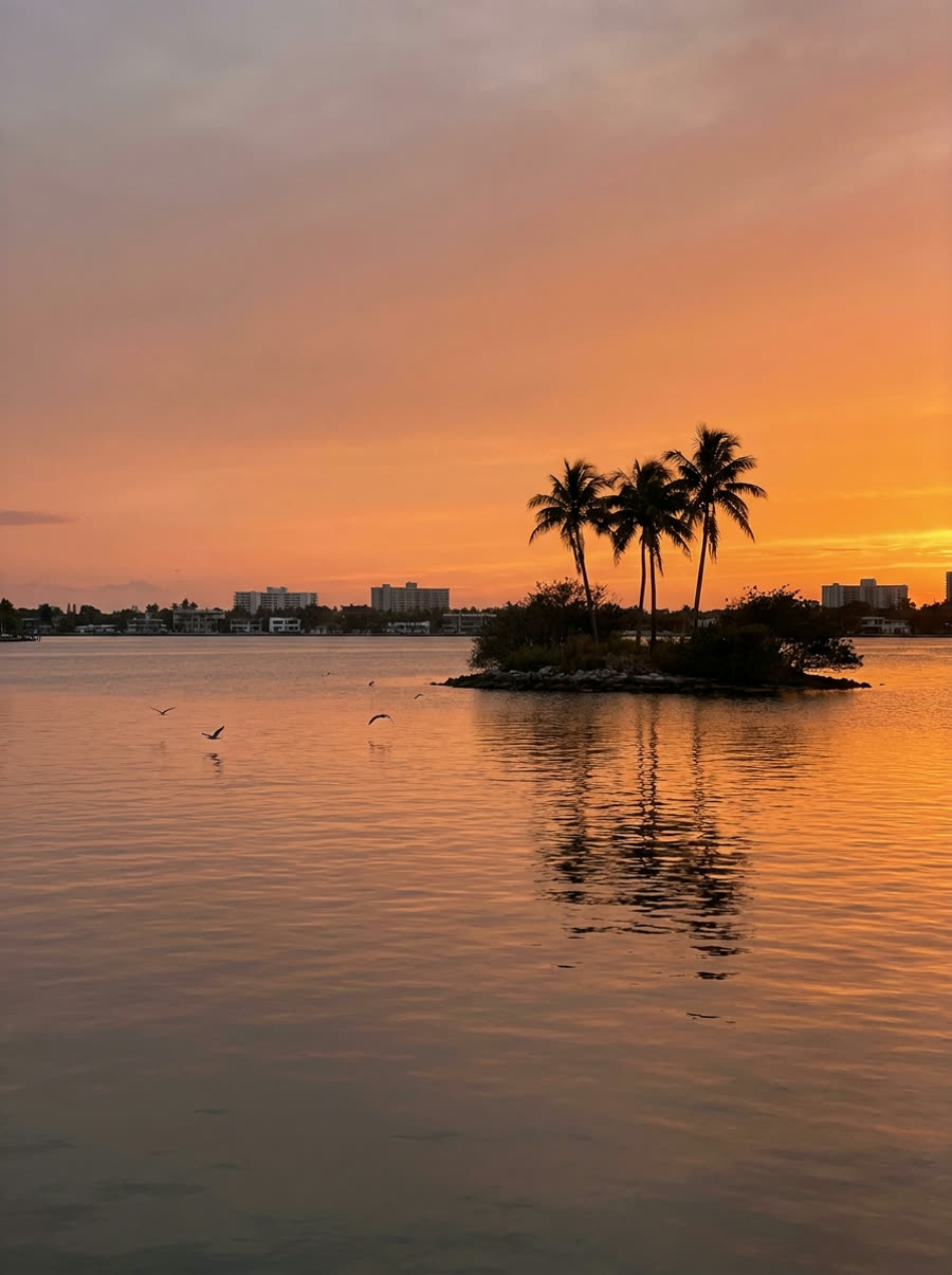 Island picnic spot on Biscayne Bay
